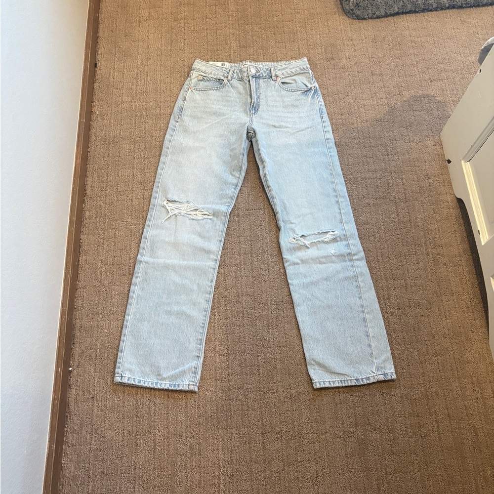 Garage Light Blue Straight Leg Jeans